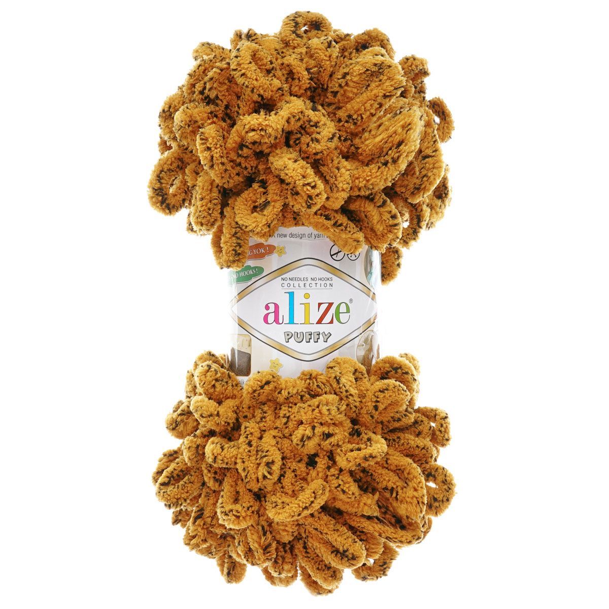 Пряжа для вязания Alize puffy 100 г 9 м микрополиэстер фантазийная плюшевая 717 Тигр 5 мотков - фото 5