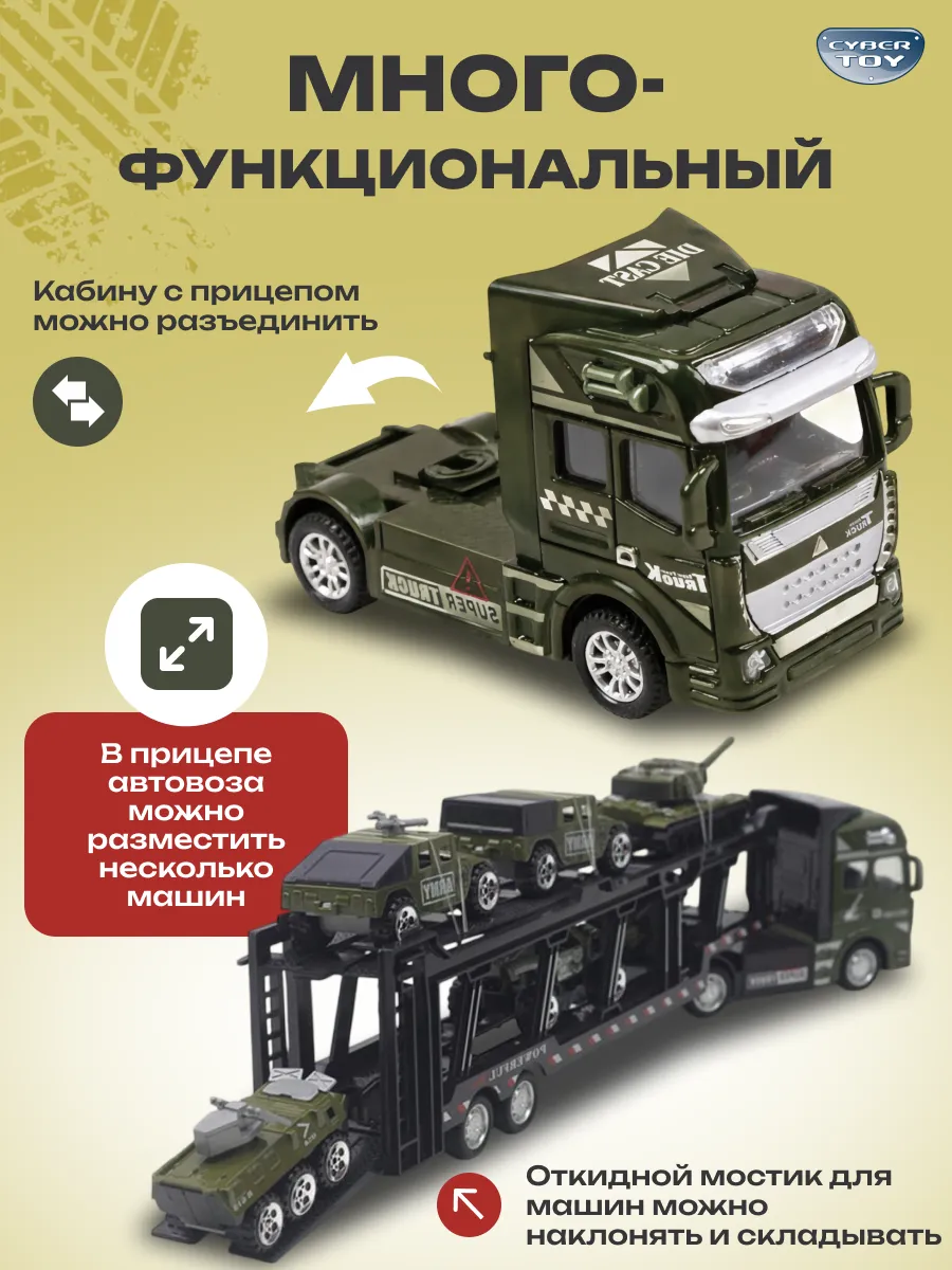 Автовоз CyberToy Автовоз с военной техникой KS-110 - фото 5