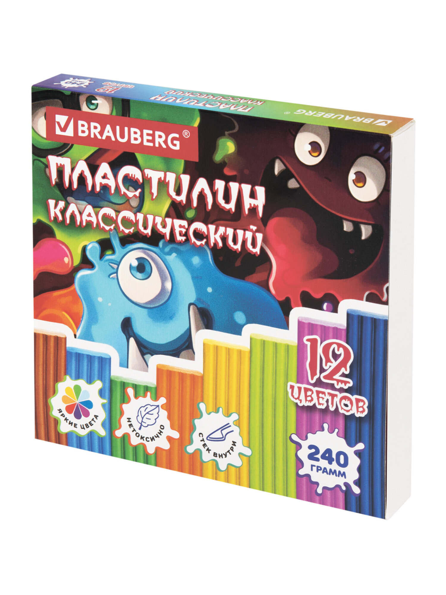 Пластилин Brauberg Монстрики 12 цв. - фото 2