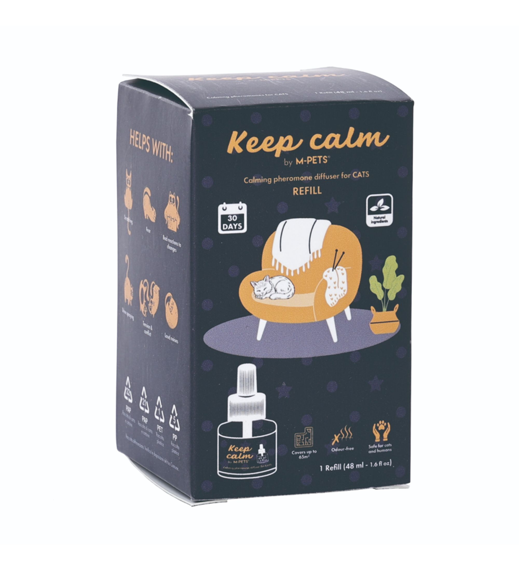 Флакон сменный для кошек M-PETS KEEP CALM успокаивающий феромон 48мл - фото 2
