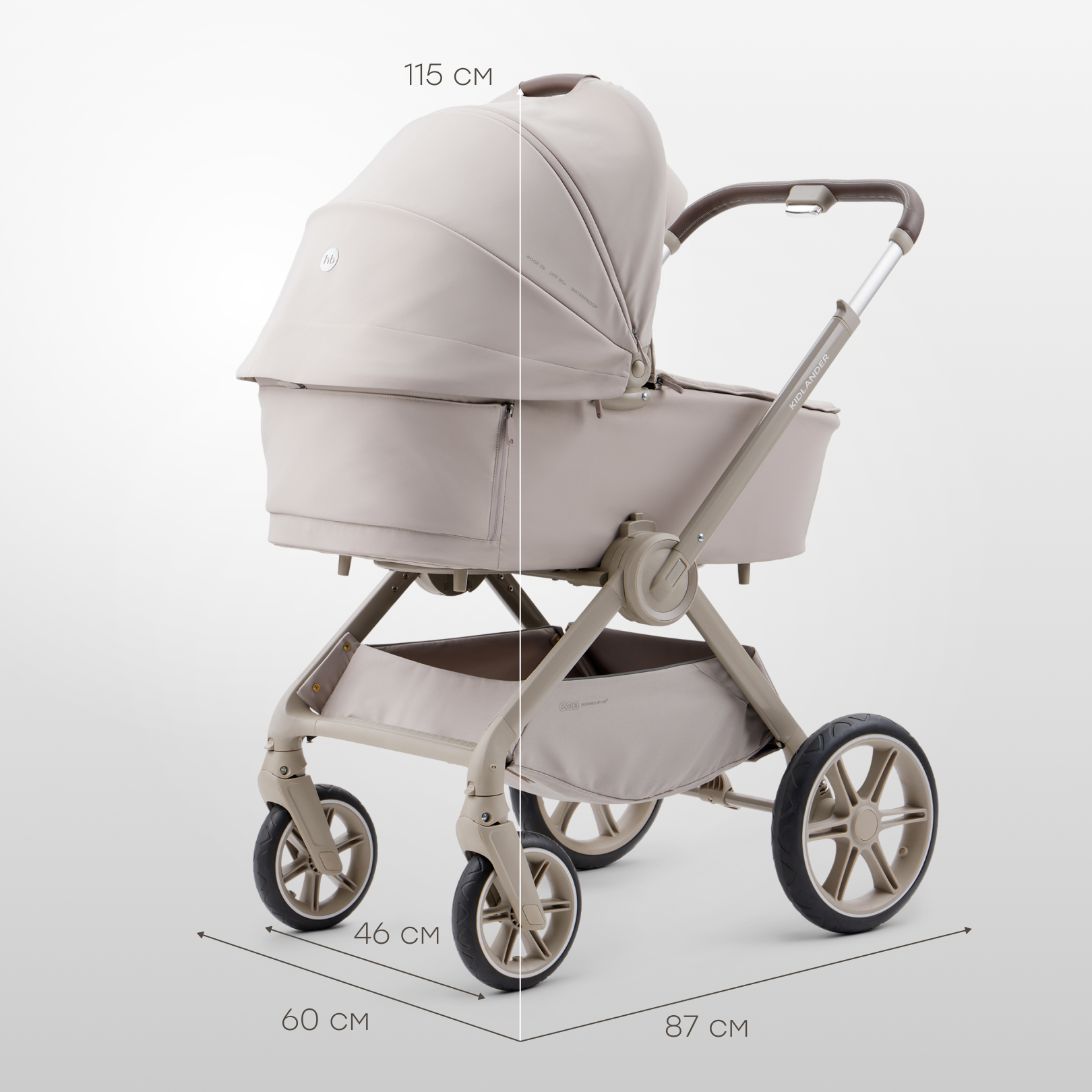 Коляска 2в1 Happy Baby Kidlander grey серый - фото 10