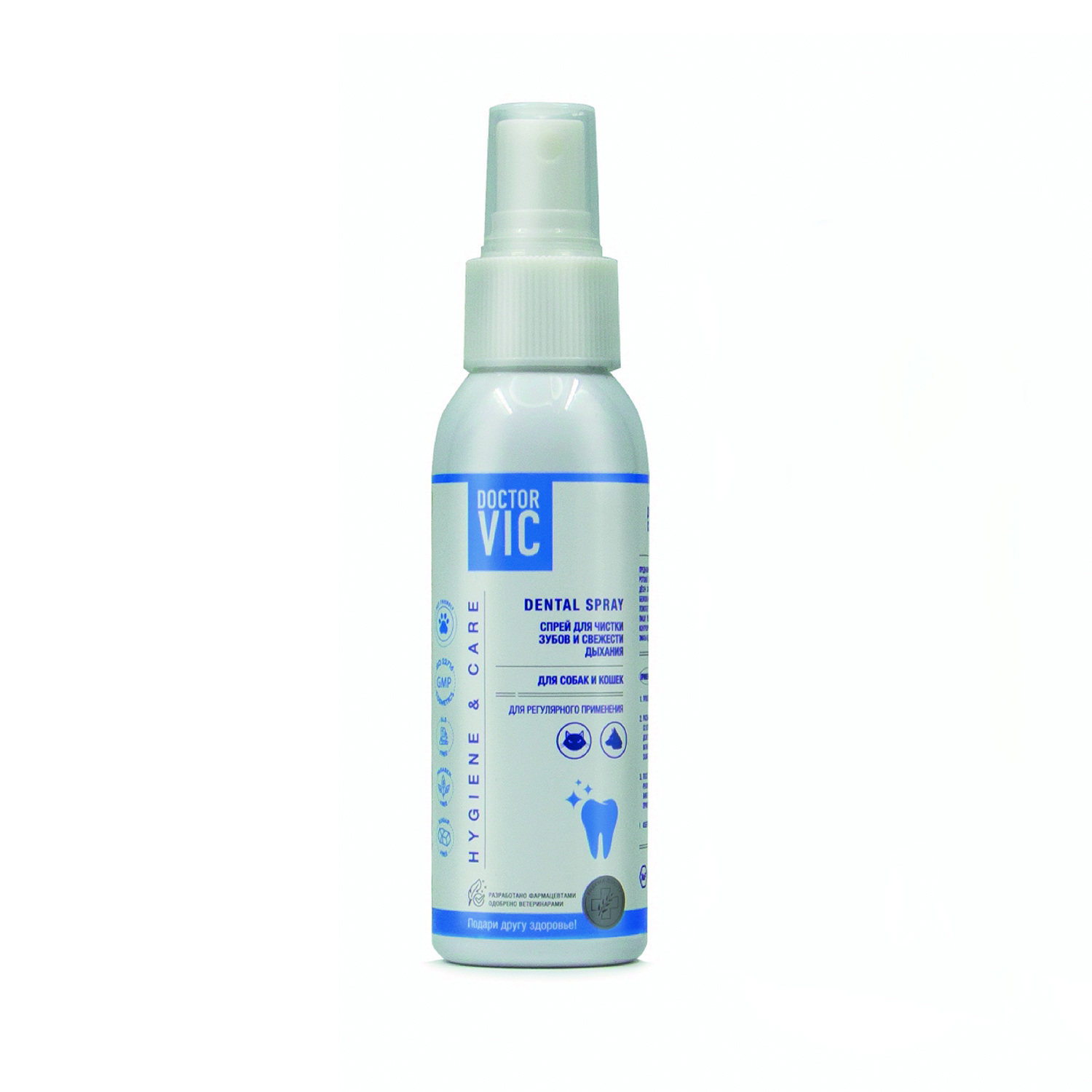 Спрей для собак и кошек Doctor VIC Hygiene and care для чистки зубов и свежести дыхания 100мл - фото 1