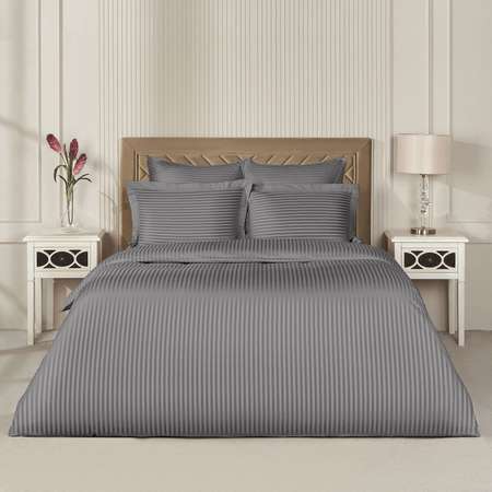 Постельное белье Arya Home Collection семейное VIP страйп сатин 2 пододеяльника
