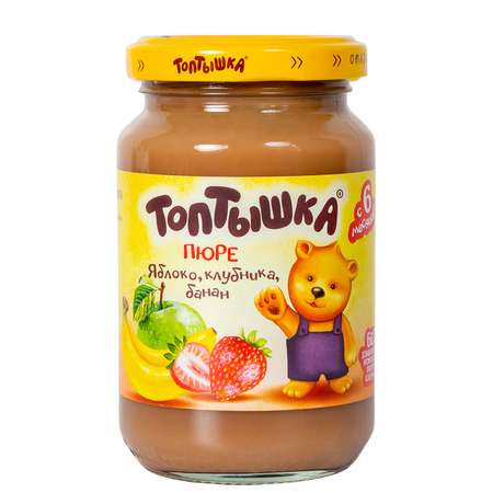 Пюре Топтышка Яблоко-клубника-банан с 6 мес 190 г