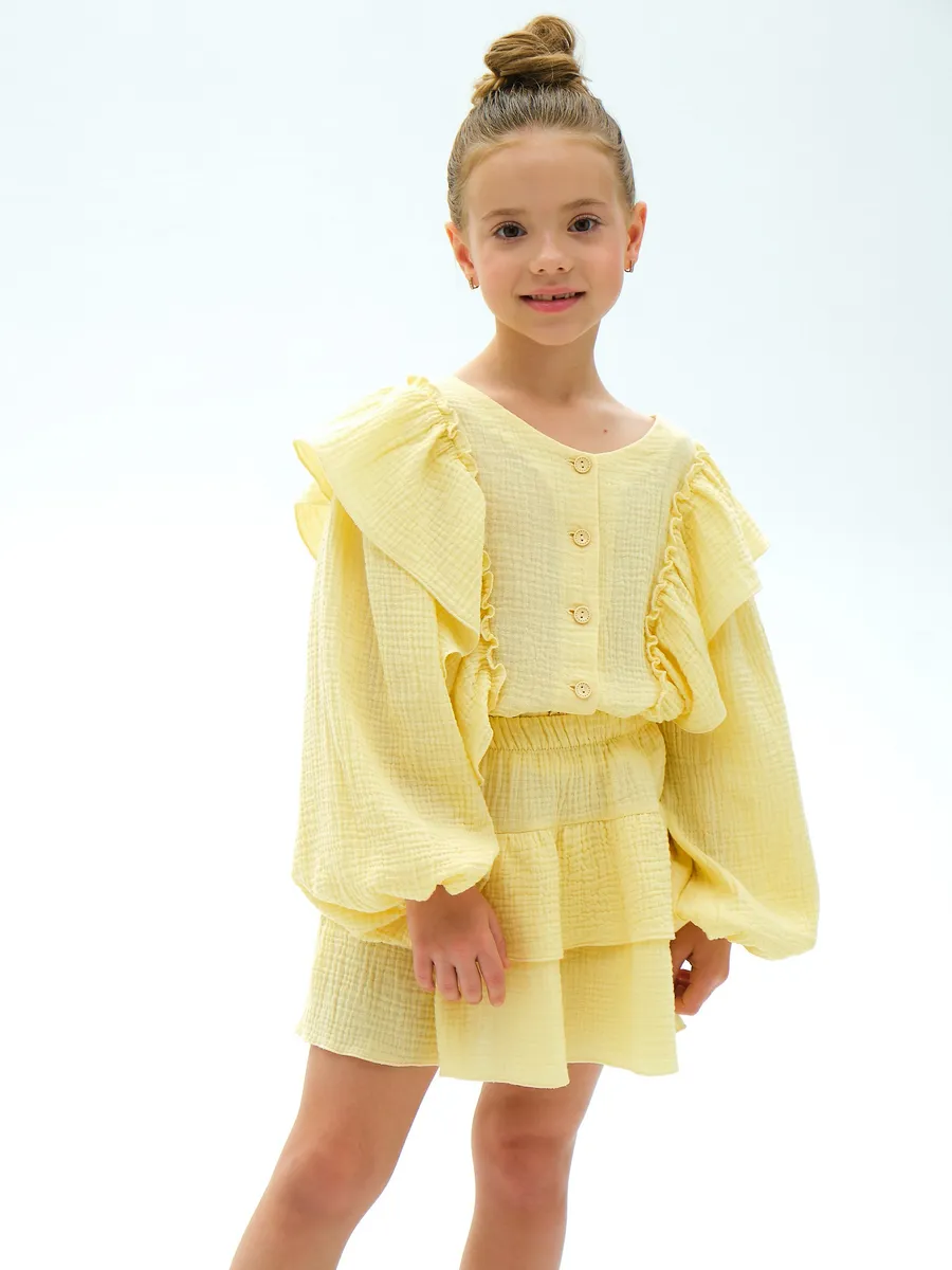 Блузка и юбка Leli dress костюм_муслин_с_юбкой_желтый - фото 10