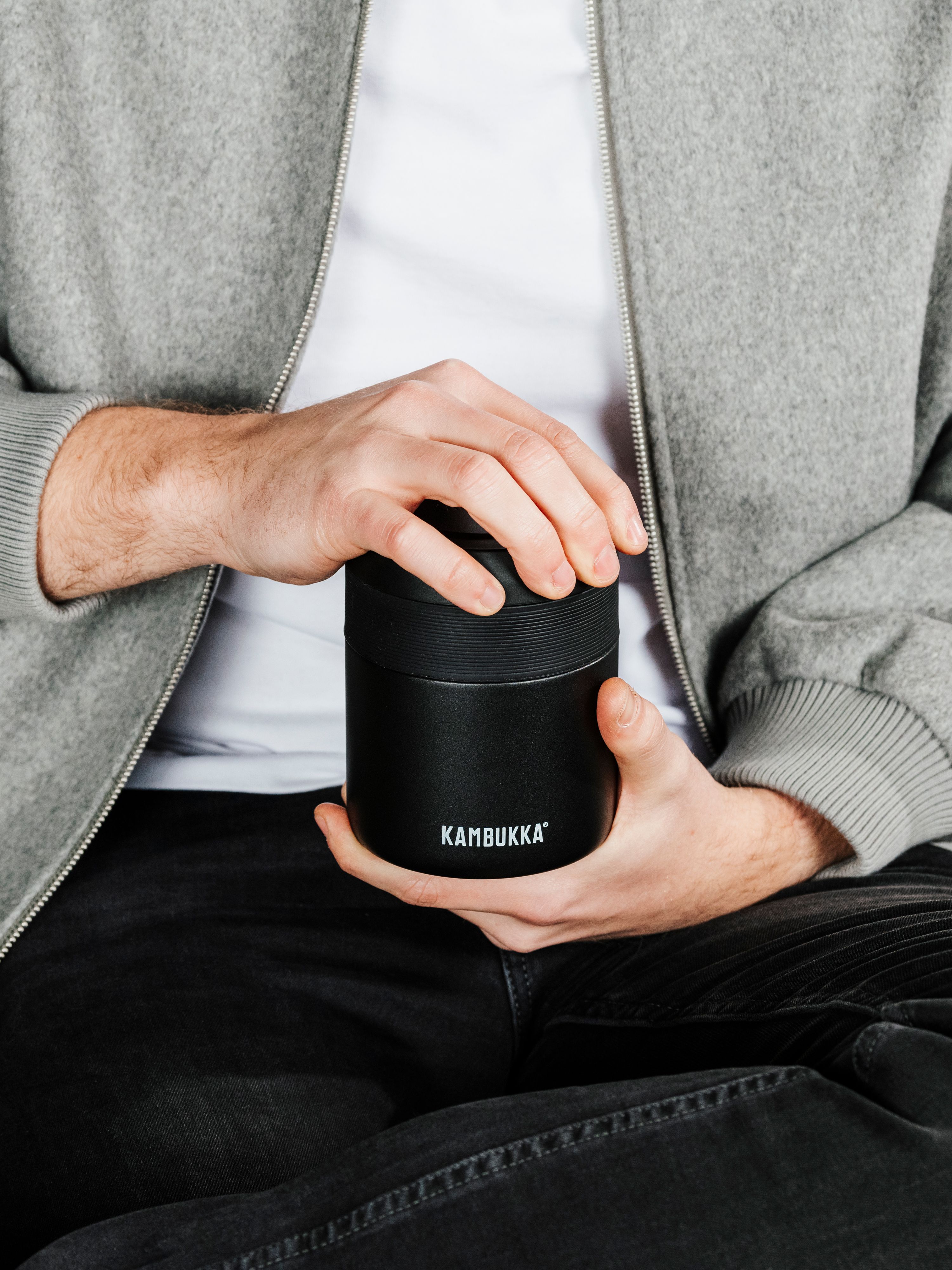 Ланч-бокс с вакуумной изоляцией Kambukka Bora 600мл черный матовый 11-06010 - фото 5