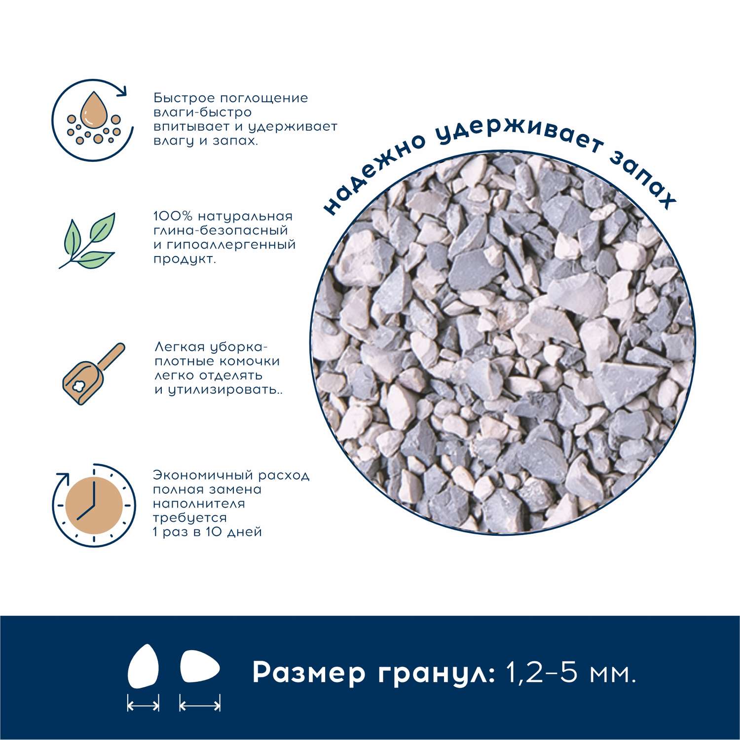 Наполнитель Homzen 14 л минеральный, комкующийся - фото 2