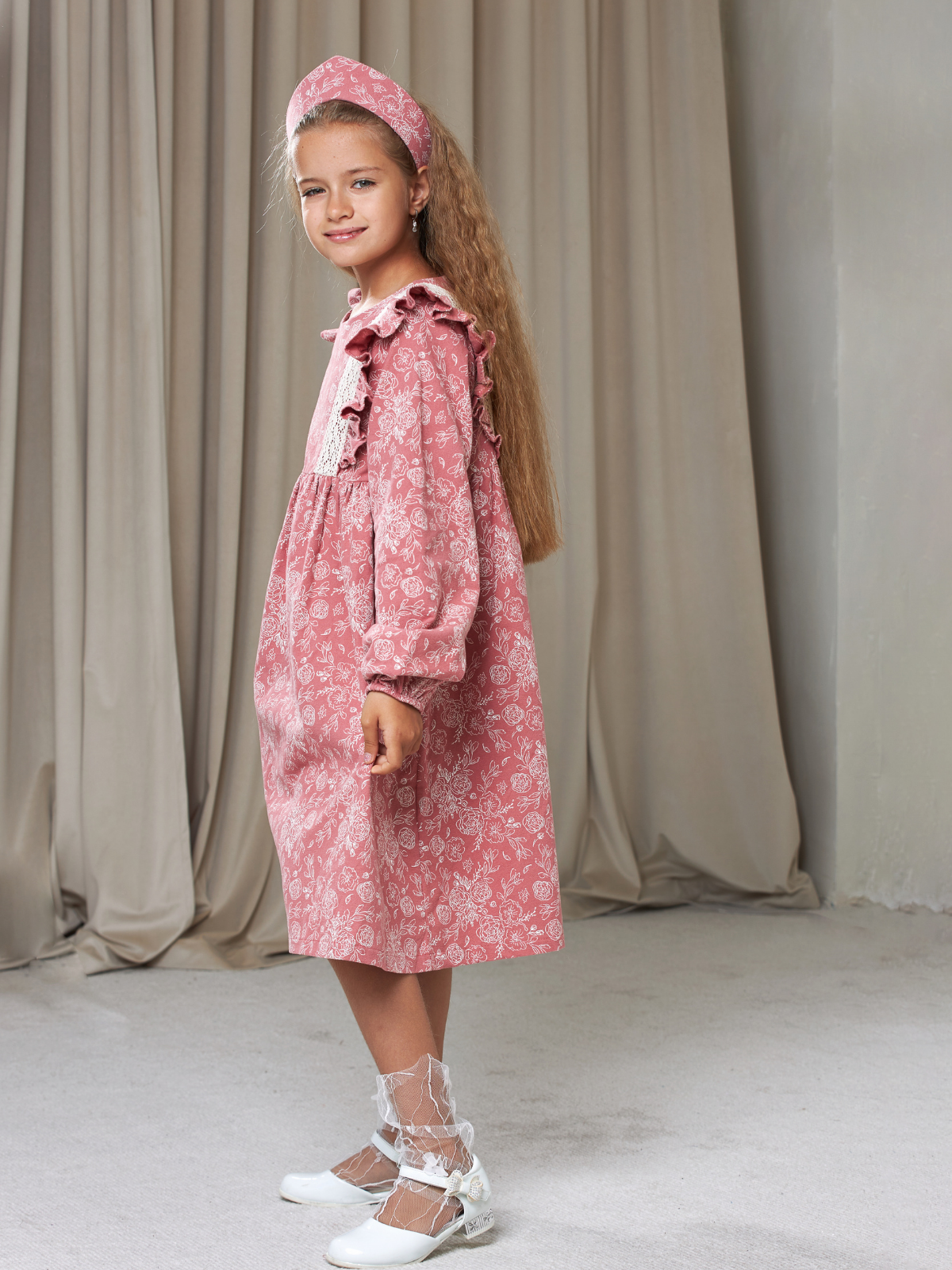 Платье MOUN платье_фланель/кружево_розы - фото 6