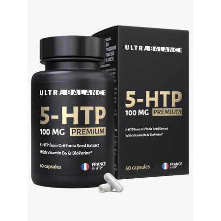5 HTP витамины UltraBalance бад для женщин и мужчин 5-Гидроситриптофан 100 мг для похудения 60 капсул