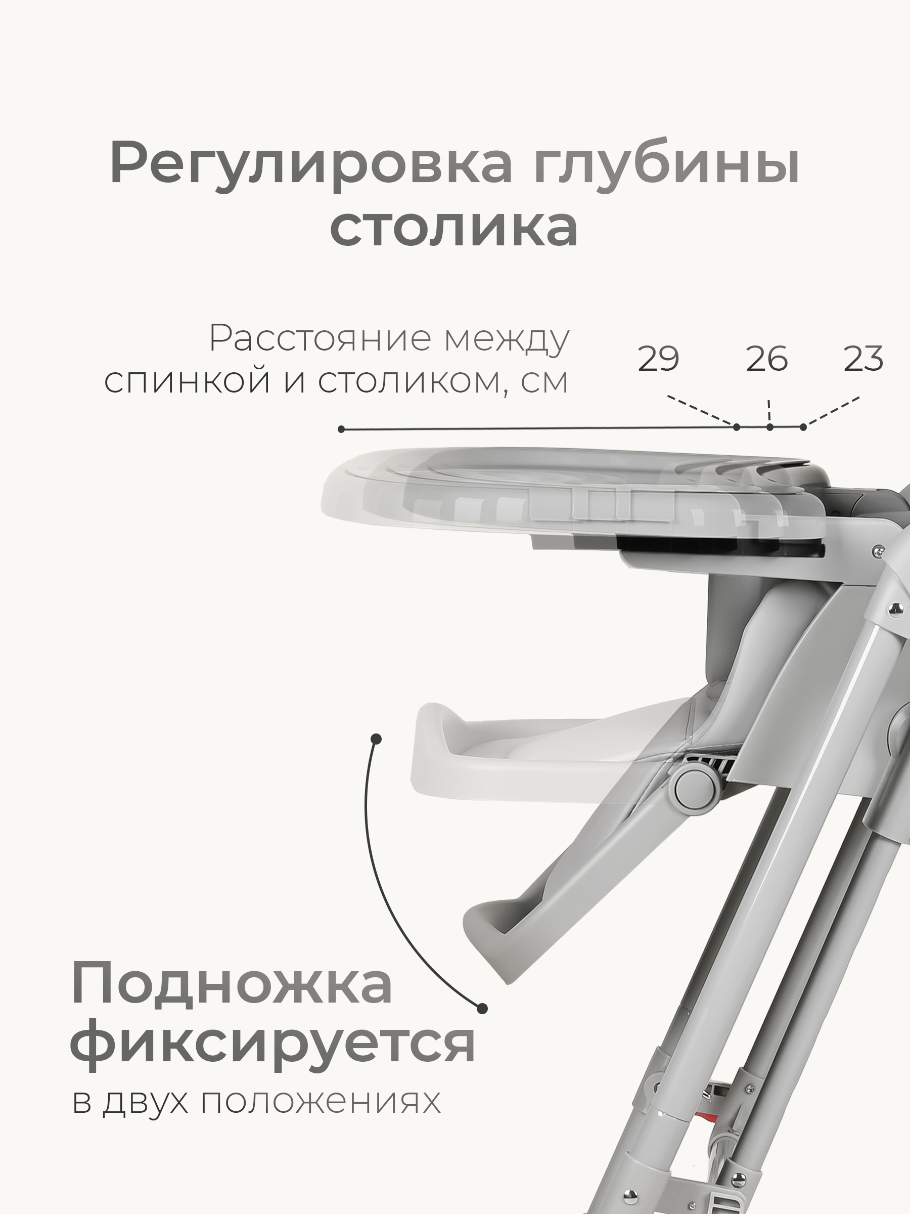 Стульчик для кормления Tomix Winky серый - фото 7