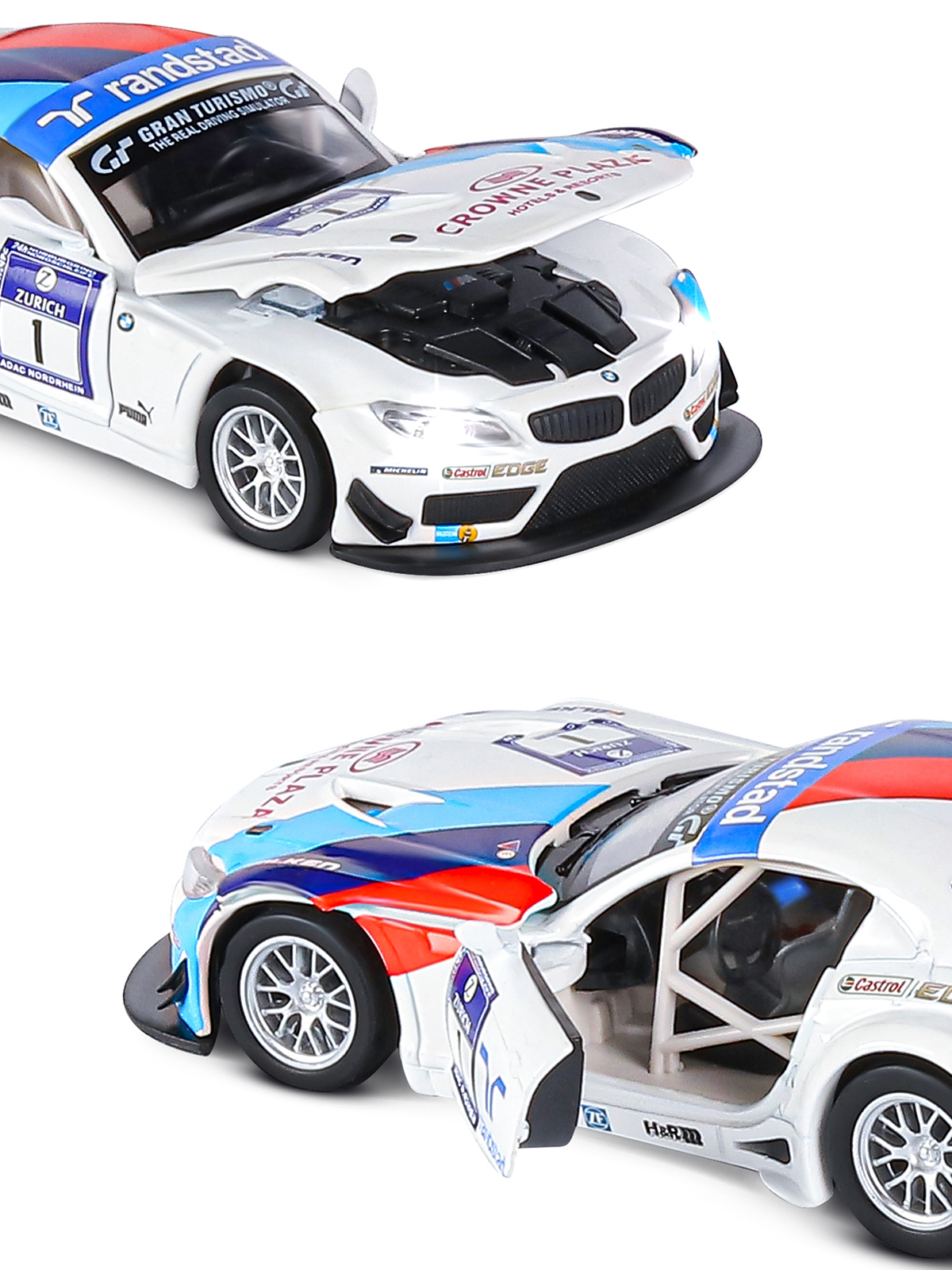 Автомобиль АВТОпанорама BMW Z4 GT3 1:32 JB1251302 - фото 9