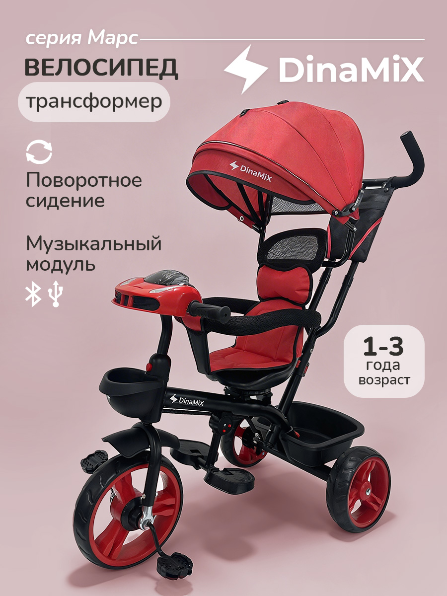 Трехколесный велосипед DinaMiX 10 дюймов - фото 1