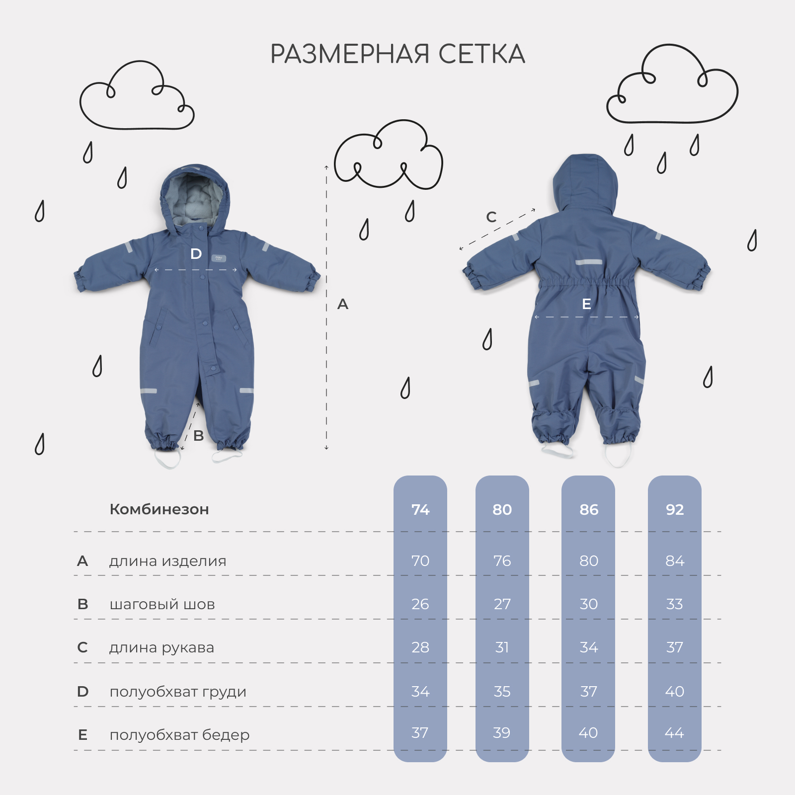 Комбинезон MOWbaby blue 158/20 - фото 7