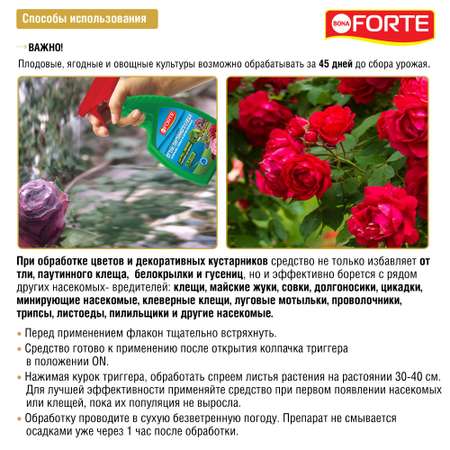 Спрей Bona Forte от тли паутинного клеща и других 50 видов насекомых 750 мл