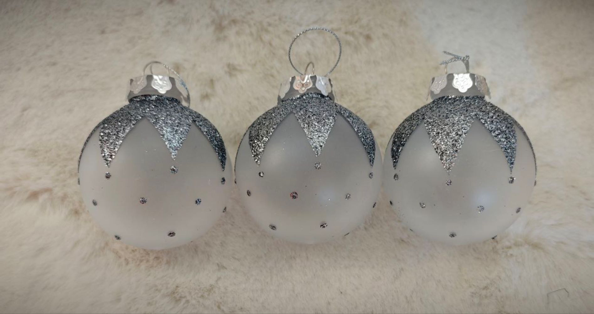 Набор Шар серебристый матовый 3шт 8см Магия праздника MAG1930 - фото 2