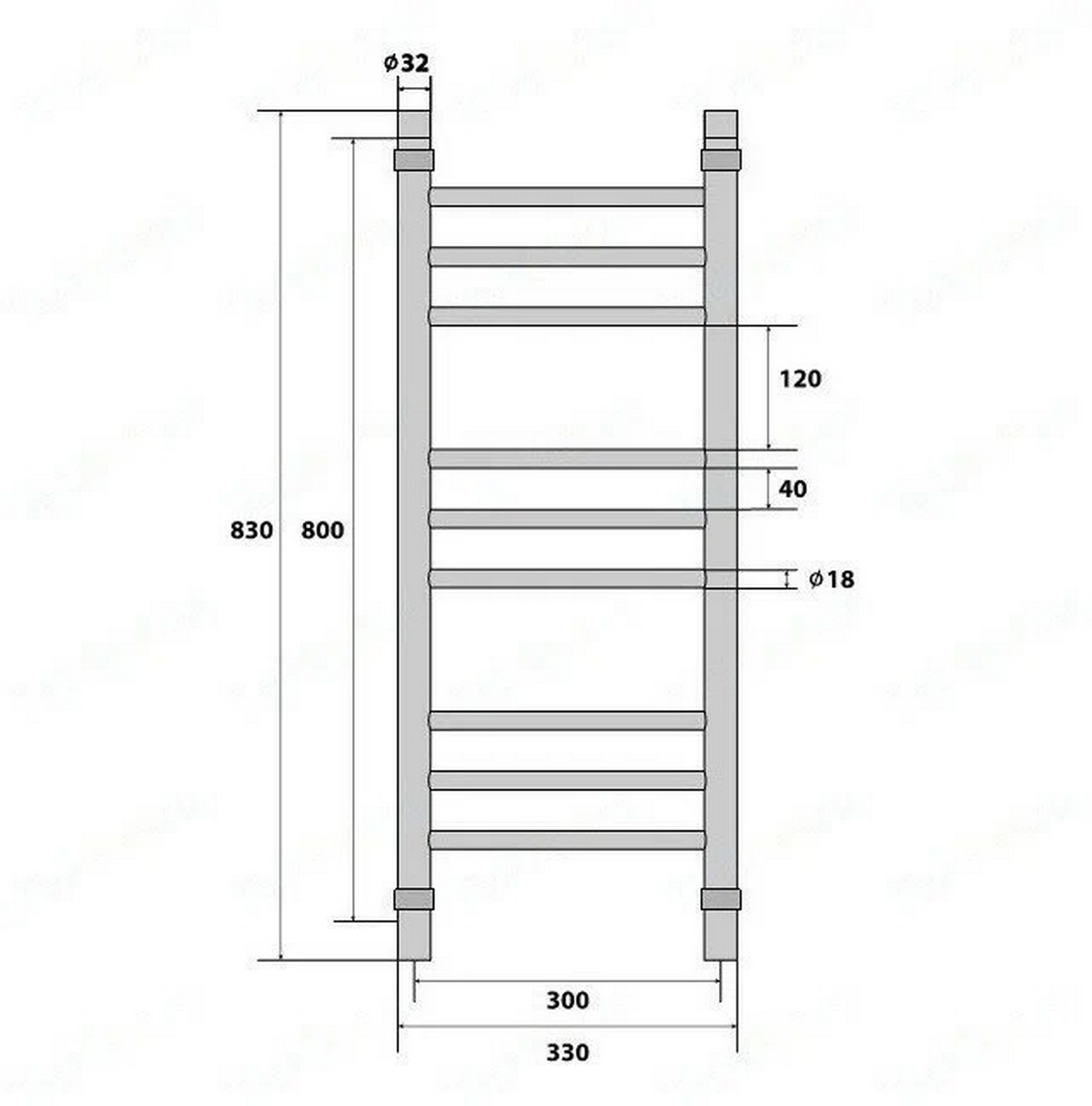 Полотенцесушитель водяной Energy Prestige 800x300 - фото 4