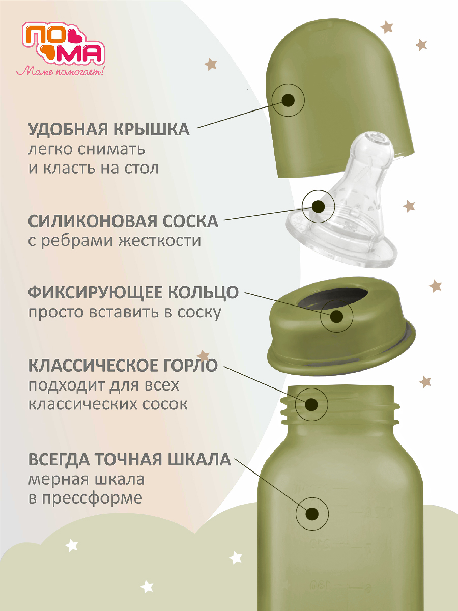 Бутылочка Пома Easy Cup 250 мл 1 шт. - фото 3