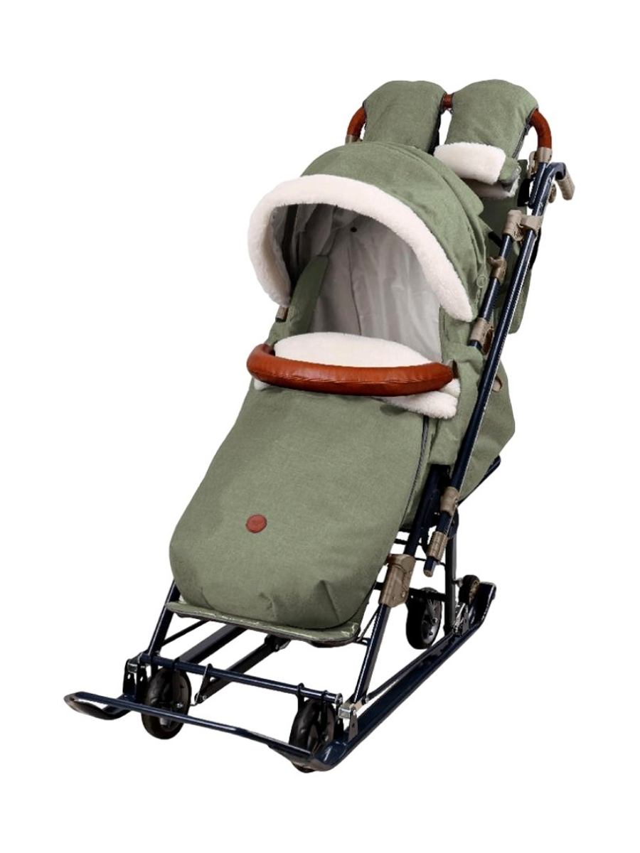 Санки-коляска NiKA kids оливковый - фото 1