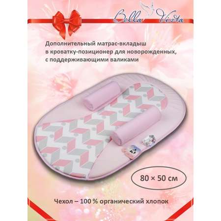 Постельные принадлежности BELLA VISTA Матрасик для кокона/позиционера для новорожденных с фиксирующими валиками.