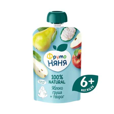 Пюре ФрутоНяня Яблоко и груша с творогом с 6 мес 90 г