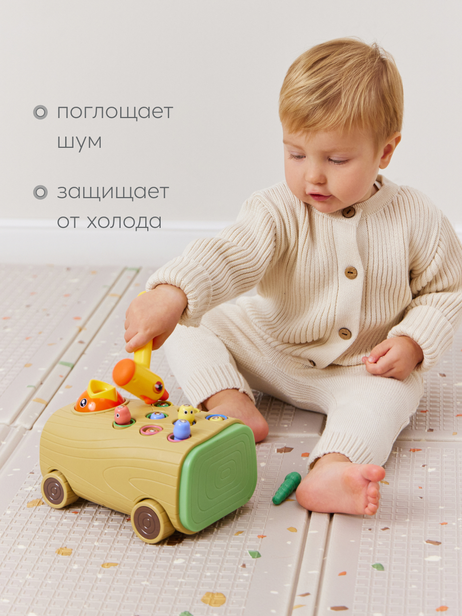 Детский складной коврик прикроватный Happy Baby Stone 145 x 195 см - фото 5