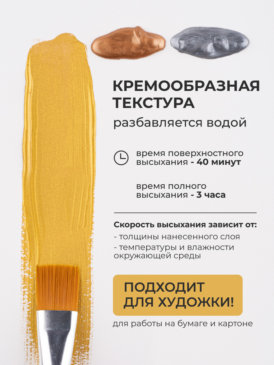 Краски гуашь Малевичъ 3 цв. - фото 4