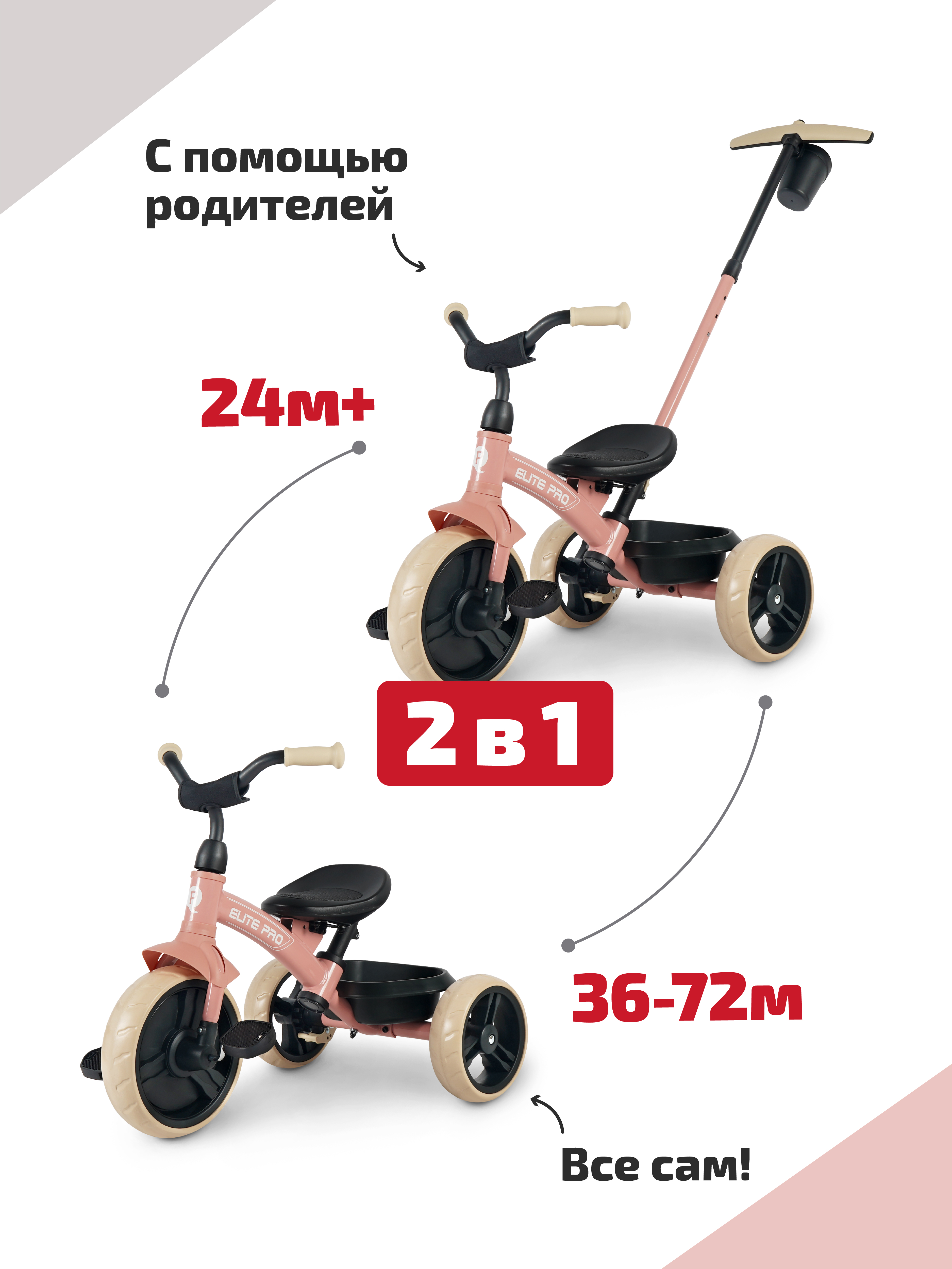 Трехколесный велосипед QPLAY 10 дюймов - фото 2