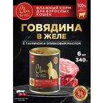 Корм влажный для кошек Clan De File Говядина филе в желе ж/б 340г 6 шт
