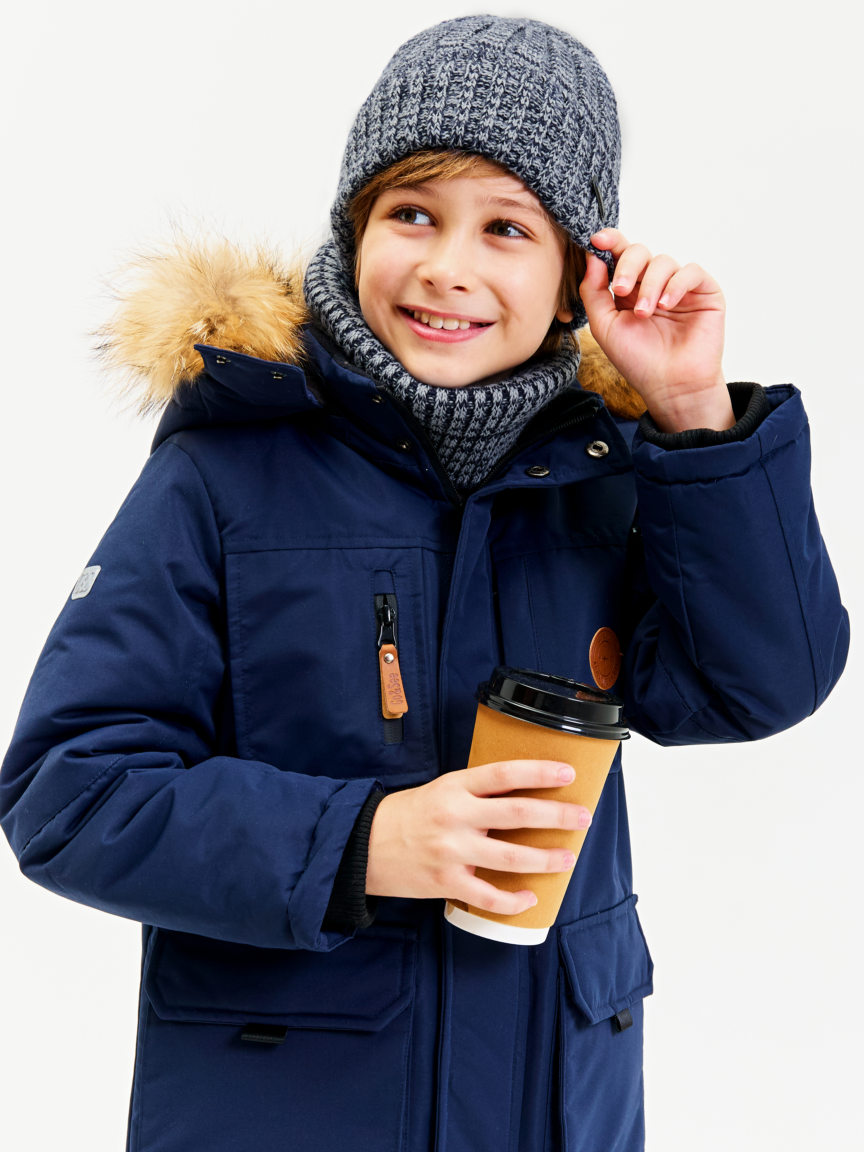 Шапка и снуд KUBRIO KU-H-107-WIN-BICOLOR-Dblue-grey - фото 8