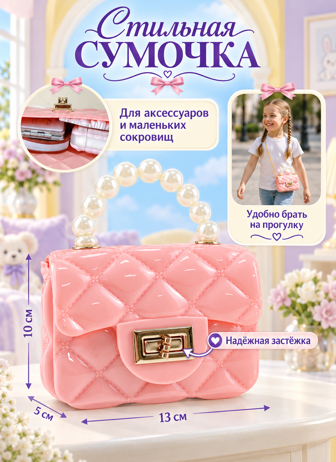 Кукла мини TrendToys шарнирная с сумочкой высота 16 см SDM022 - фото 3