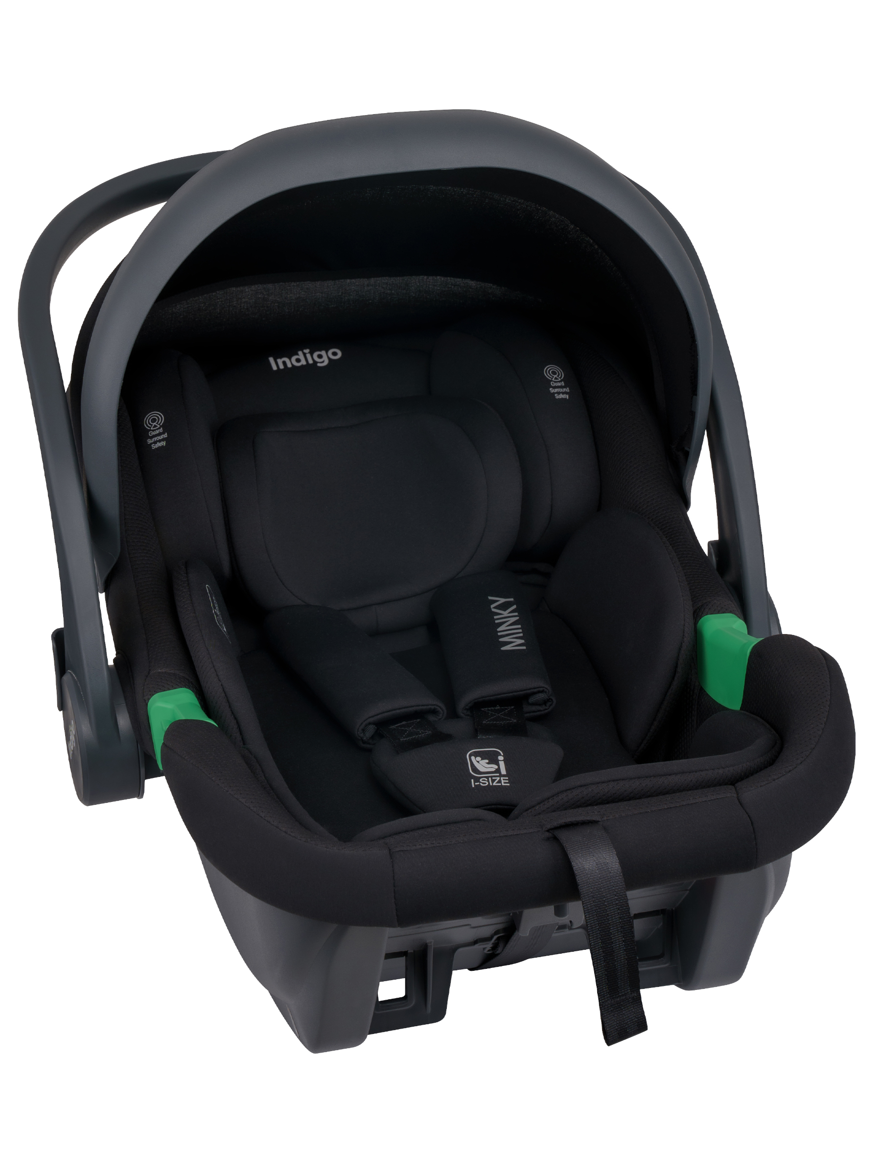 Автокресло Indigo Minky, с базой и опорной ногой 0 (0 -13 кг) черный - фото 22