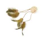 Игрушка для кошек Barbaks Мяч из ротанга с натуральными перьями 17*5*5 см