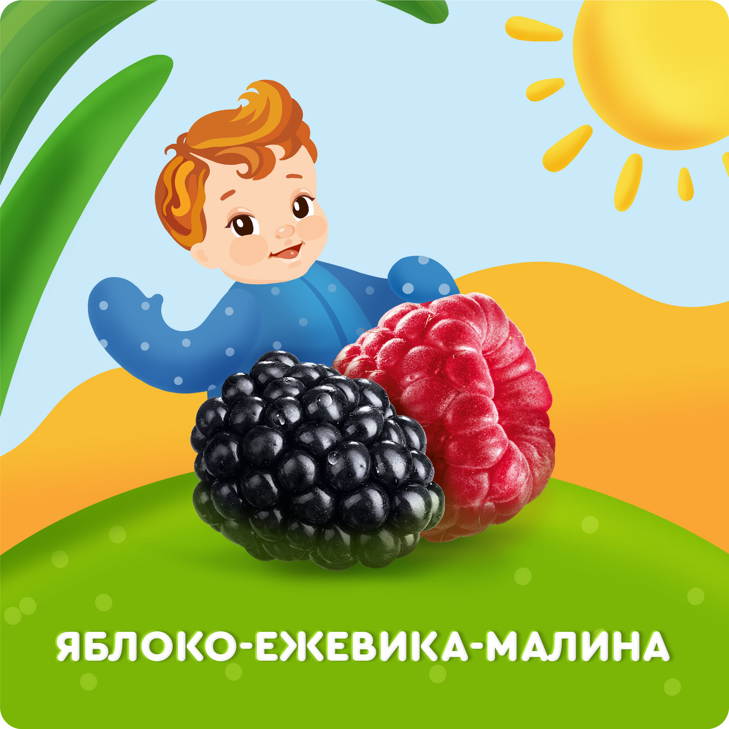 Пюре Агуша Яблоко-ежевика-малина с 5 мес 90 г - фото 2