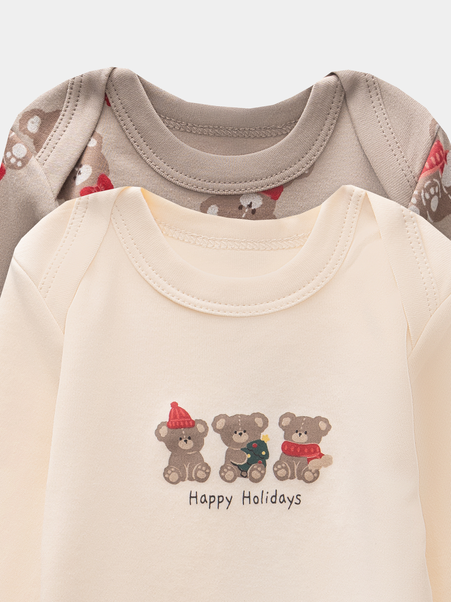 Боди 2 шт Mark Formelle (Марк Формэль) 13016-2/сливочное масло +НГ мишутки на бежевом - фото 6