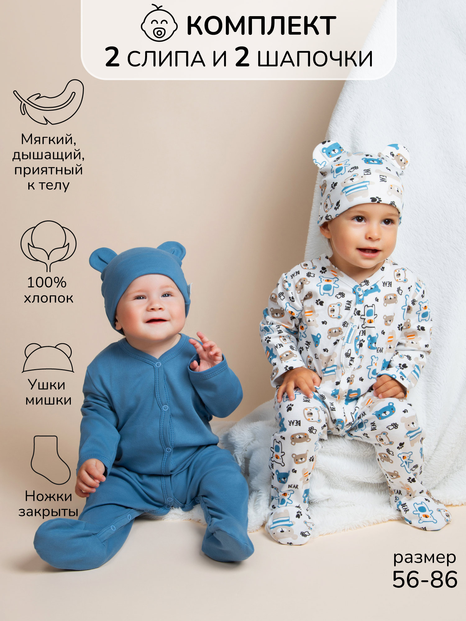Комплект 2 шт Amarobaby AB-OD23-3101N/2082 - фото 2
