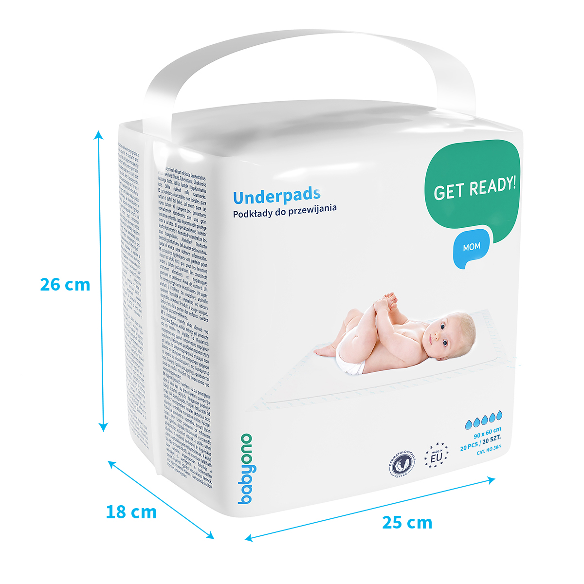 Пелёнки одноразовые Babyono 60х90 см 20 шт. - фото 5