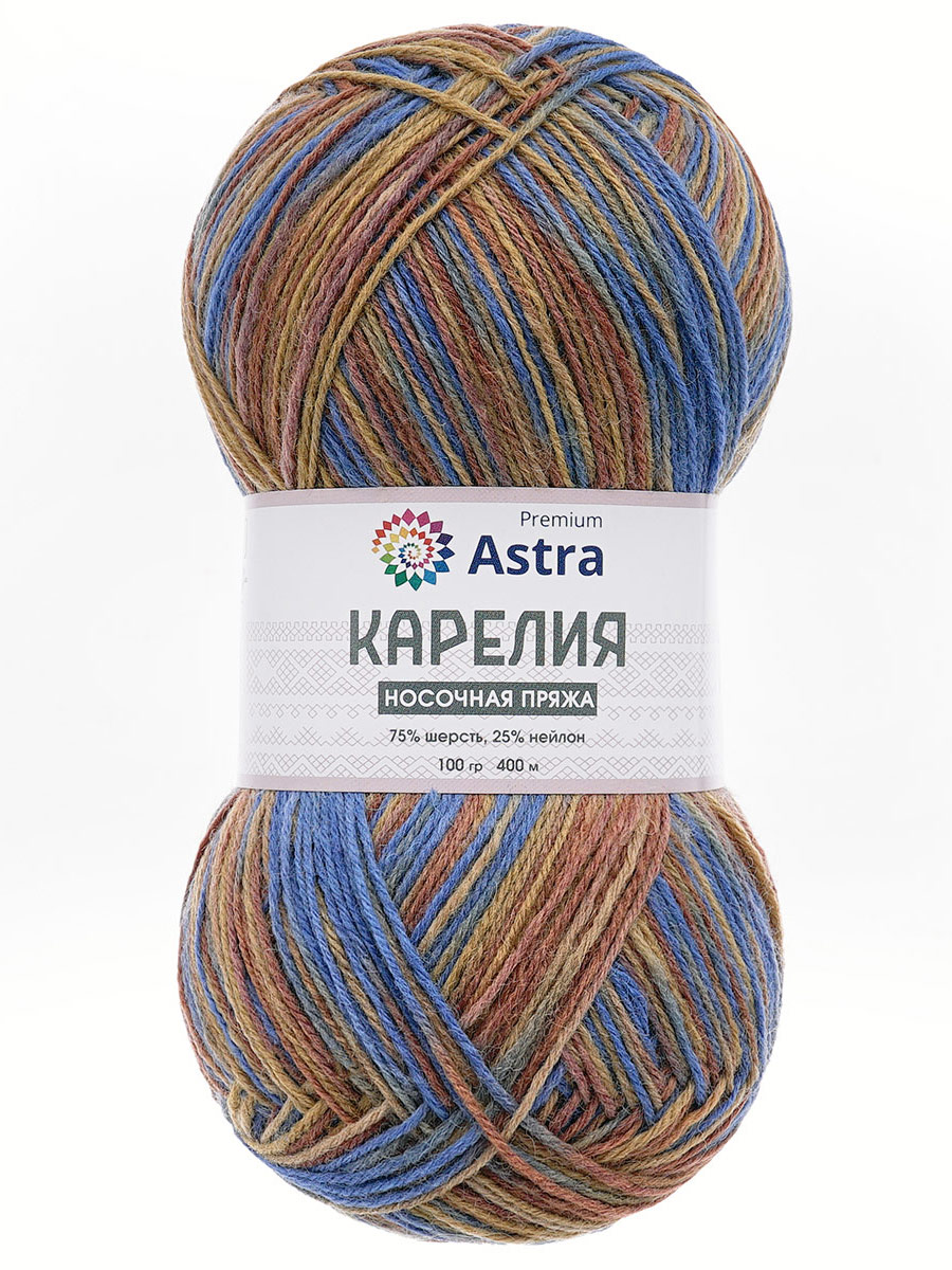 Пряжа для вязания Astra Premium карелия носочная шерсть нейлон 100 гр 400 м цвет 1005 2 мотка - фото 6