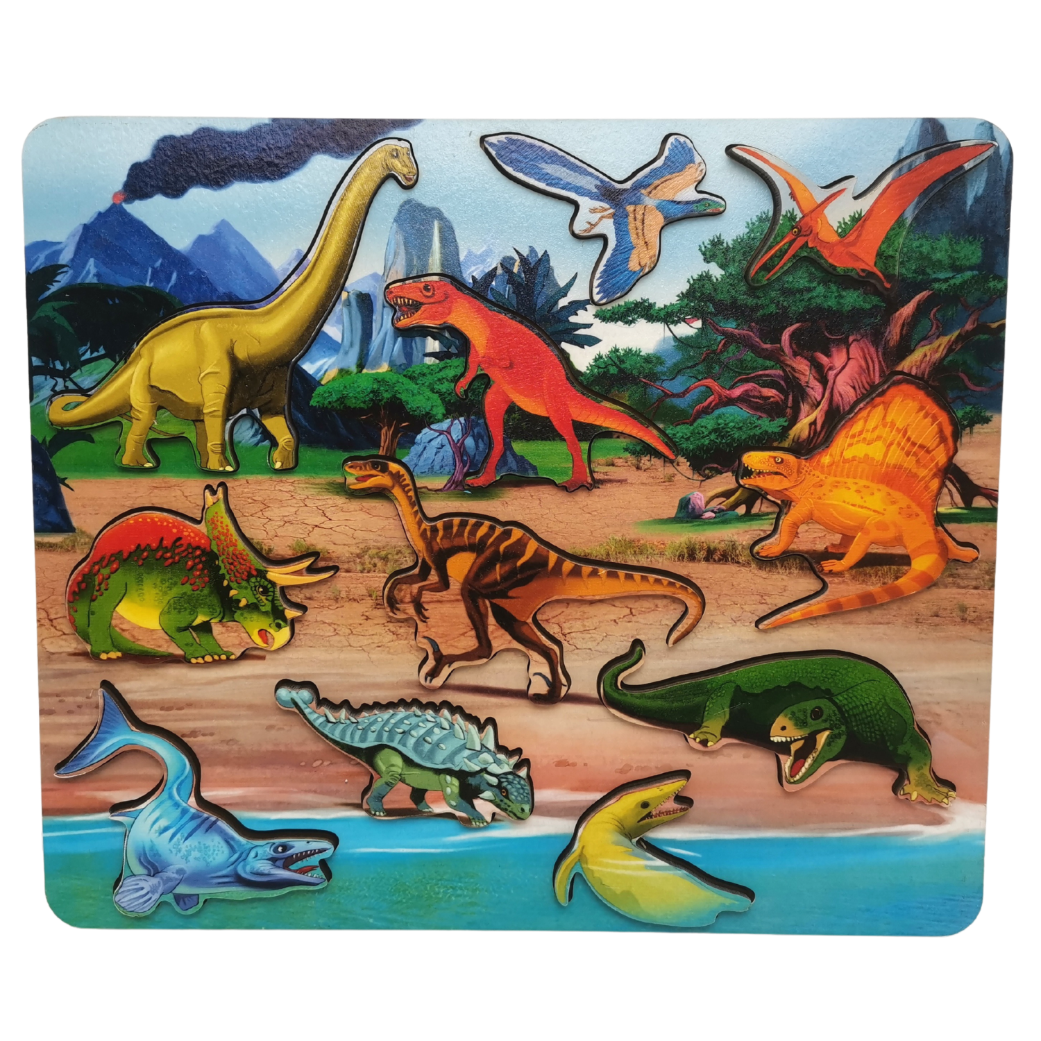 Игрушка Нескучные игры рамка-вкладыш Мир динозавров - фото 1