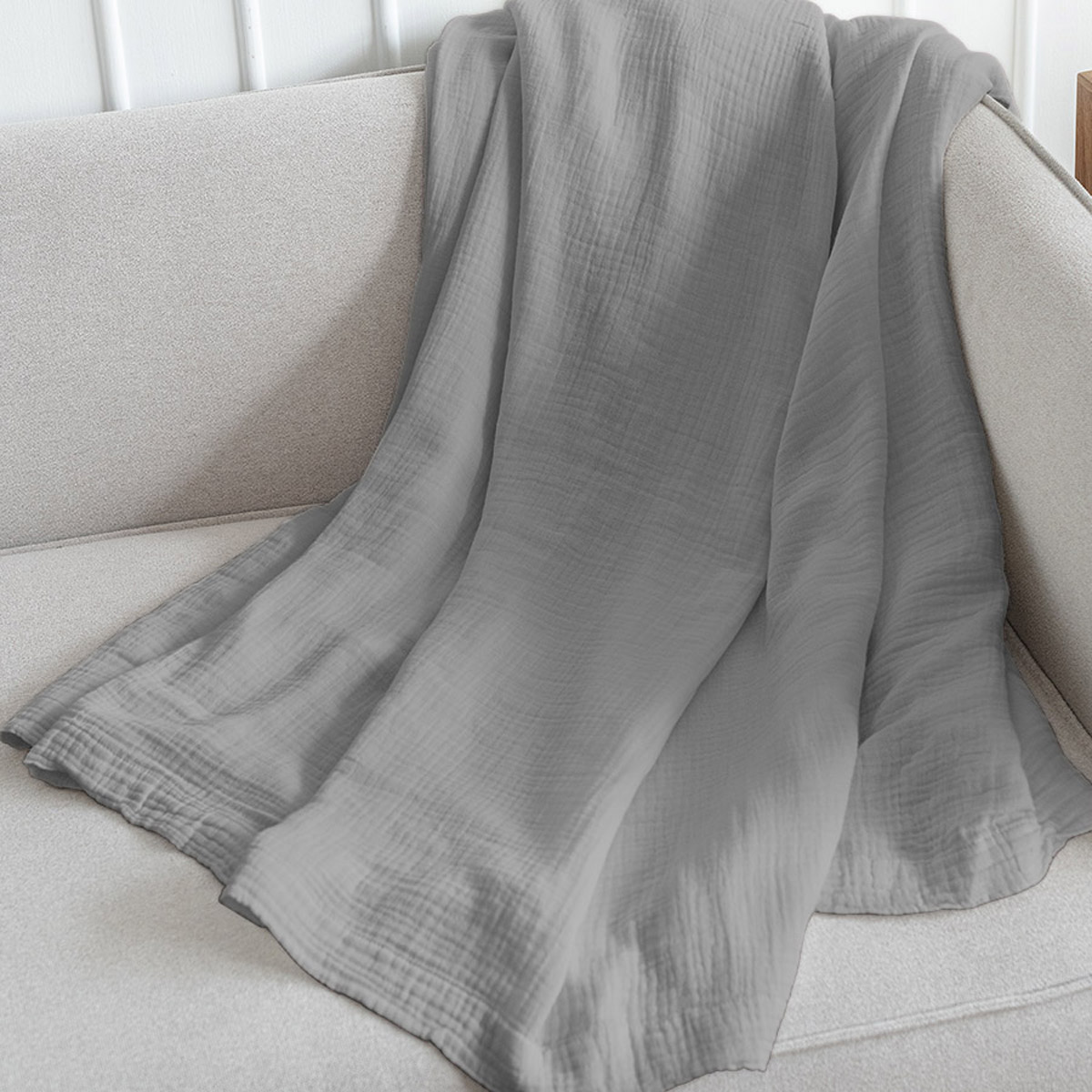 Ткань муслин TBY двухслойный жатый 1.3м х 2м – латте - фото 8