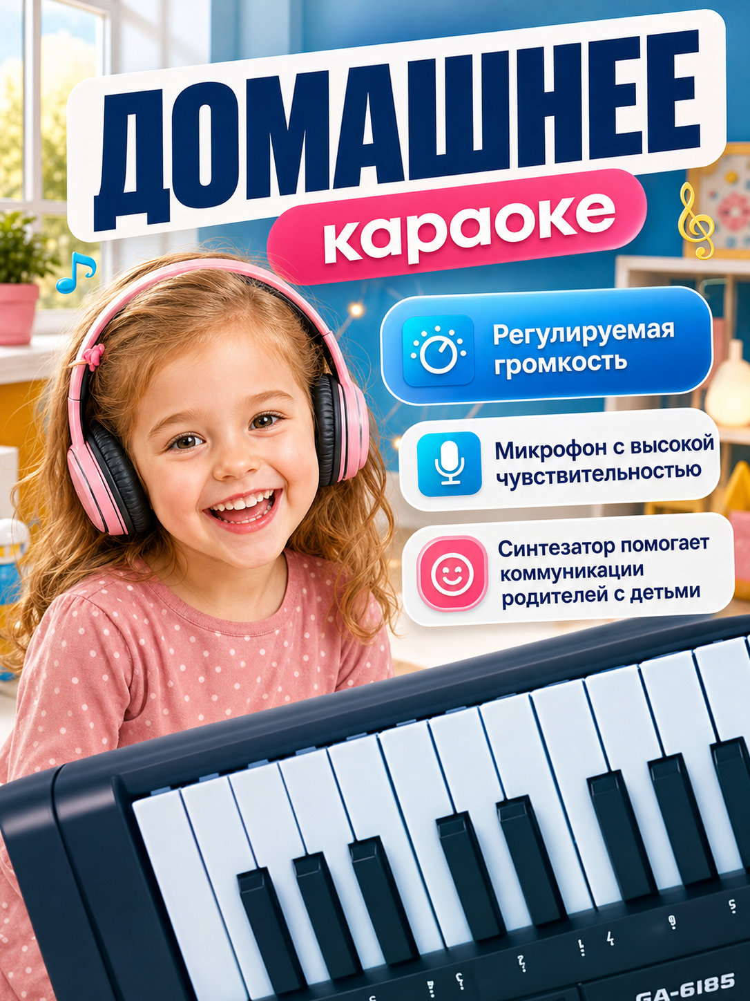 Игрушка музыкальная FAIRYMARY 61 клавиша Детский развивающий синтезатор, пианино - фото 2