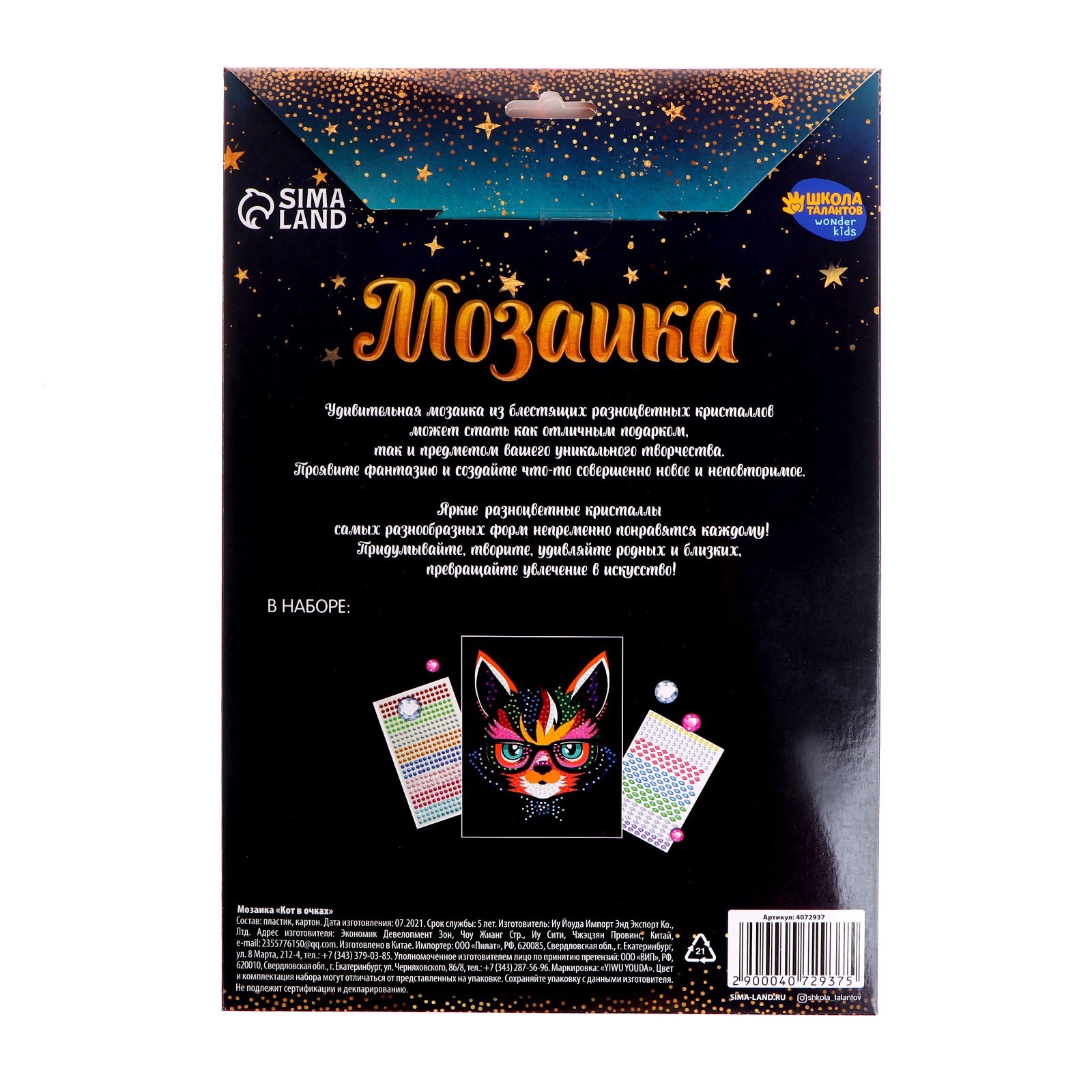 Алмазная мозаика Школа Талантов Кот в очках - фото 4