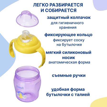 Поильник Uviton 230 мл 1 шт. в ассортименте