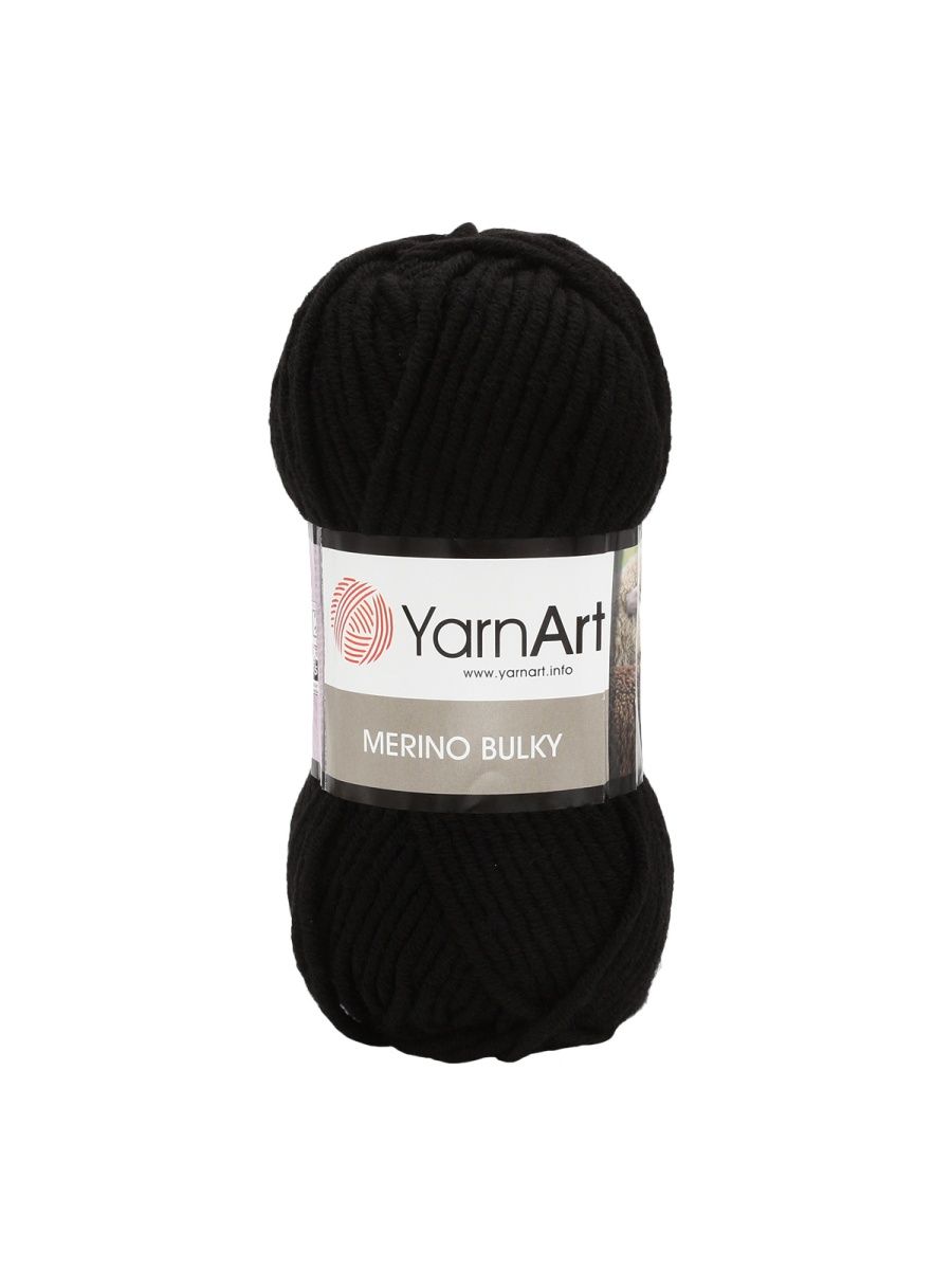 Пряжа YarnArt Merino Bulky мягкая с небольшим ворсом 100 г 100 м 585 черный 5 мотков - фото 6