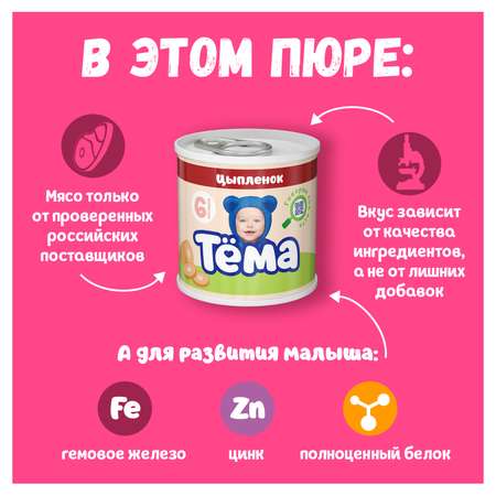 Пюре Тёма Цыпленок 90г с 6месяцев