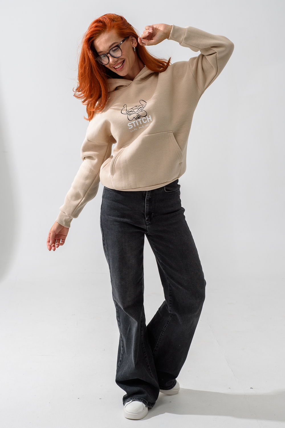 Худи Натали Суслова 8565 бежевый+лабубу - фото 9