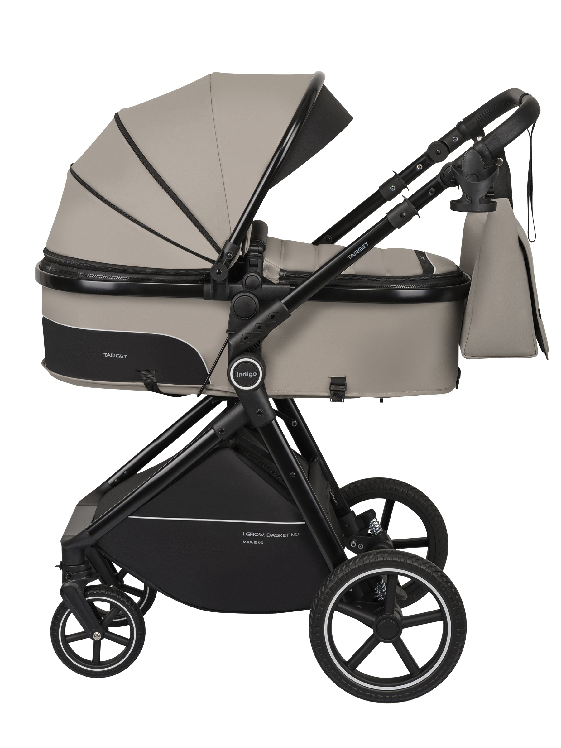 Коляска трансформер Indigo TARGET 3в1 бежевый - фото 19