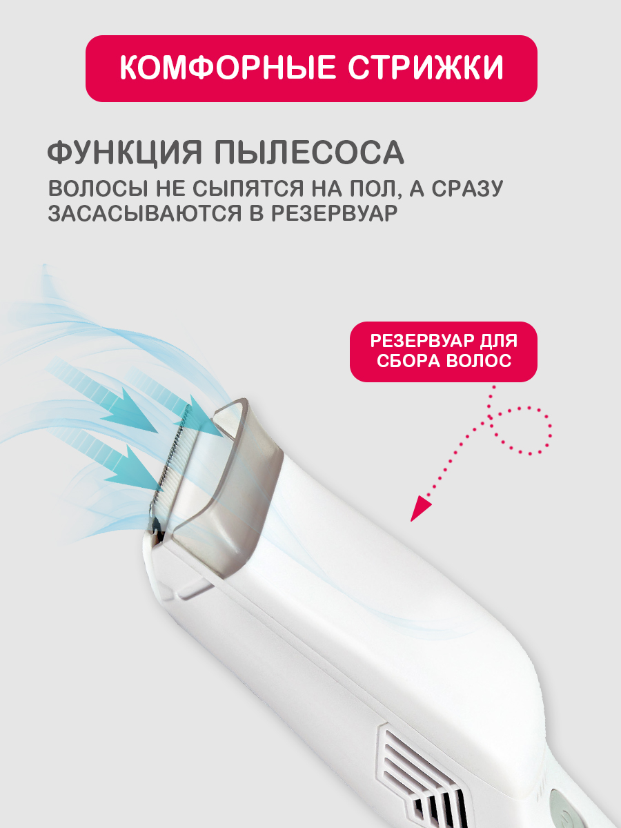 Машинка HALSA детская для стрижки волос с бесшумным мотором и керамическим лезвием - фото 2