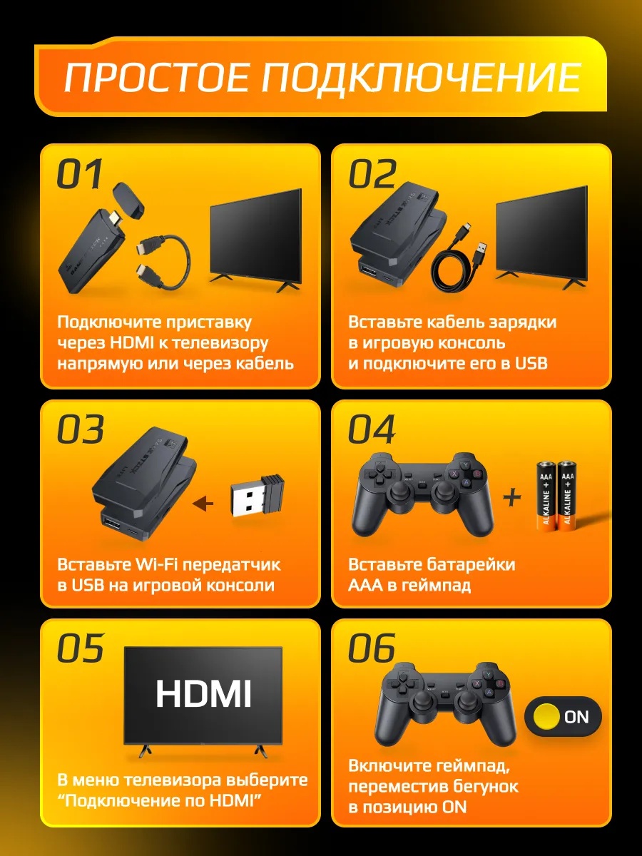 Игровая приставка консоль CASTLELADY Game Stick 64 Гб русские игры - фото 11