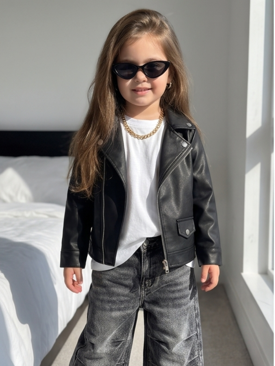 Куртка кожаная Artcher kids Jacket0005blackNEW - фото 4
