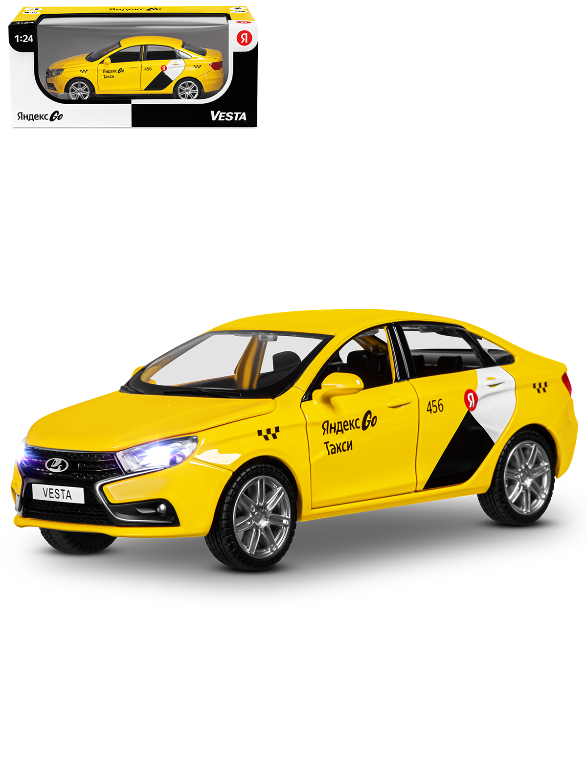 Автомобиль Яндекс GO LADA Vesta Такси озвучено Алисой 1:24 JB1251345/Яндекс GO - фото 12